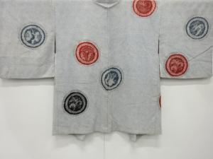 アンティーク　きぬたや謹製　本総絞り　丸紋に唐草・紅葉模様絵羽織